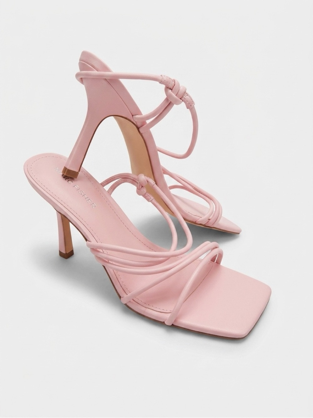 Marc Fisher Dareta Light Pink Strappy Knot High Heel Sandals